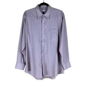 Vintage Pierre Cardin Dress Shirt Men 16.5 32/33 Light Purple 90s Cotton Preppy